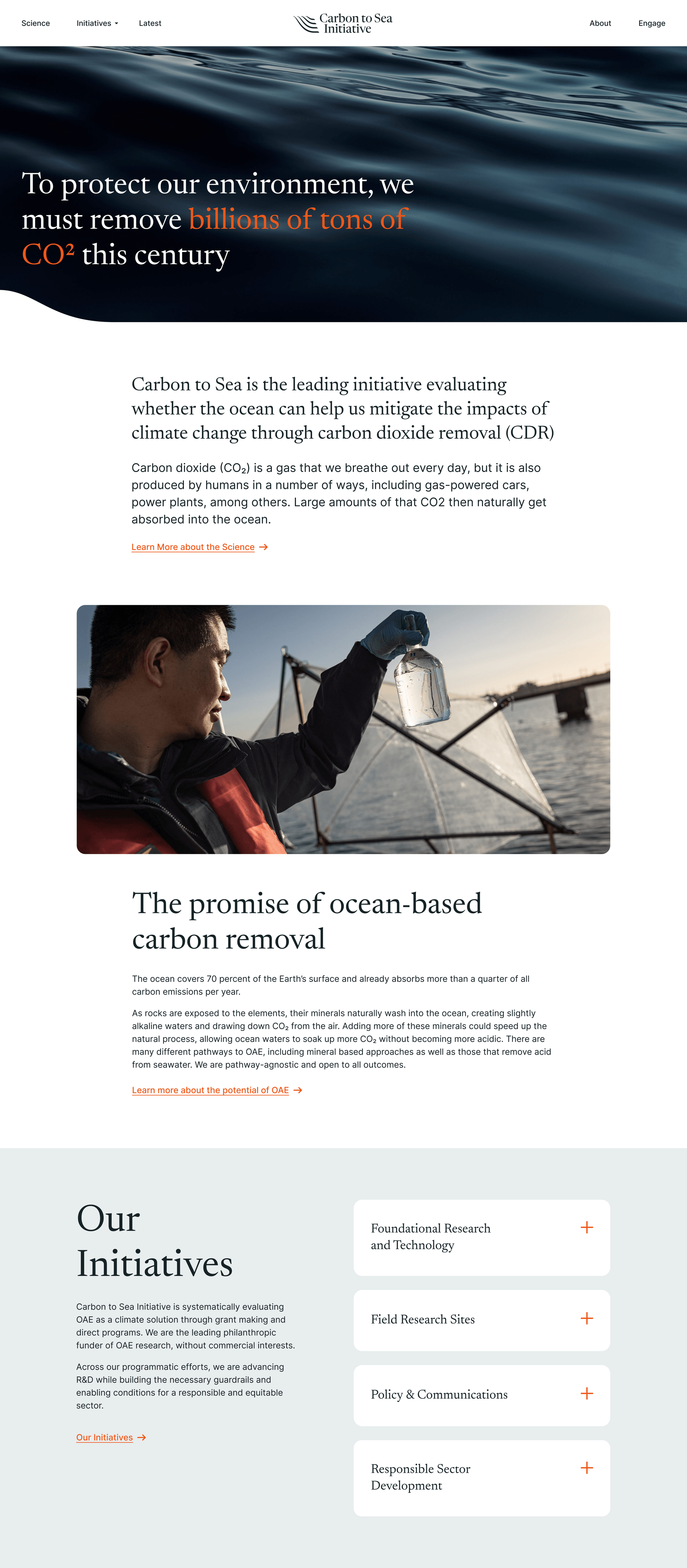 Carbon to sea Initiative website