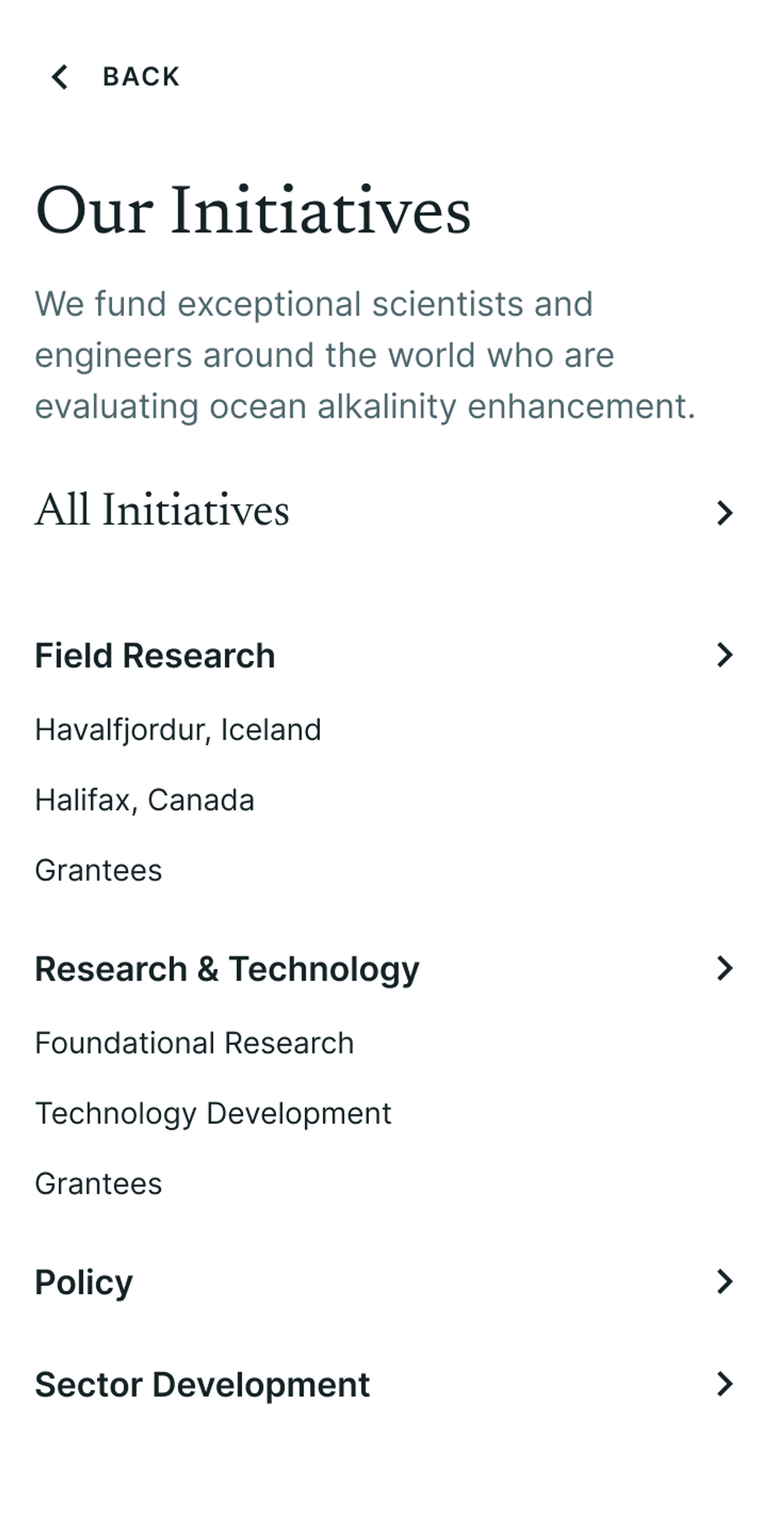 Carbon to sea Initiative website